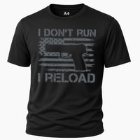 I Don't Run I Reload Pro Guns USA Flag Pistol Funny Gun Cooling Performance Crew T-Shirt