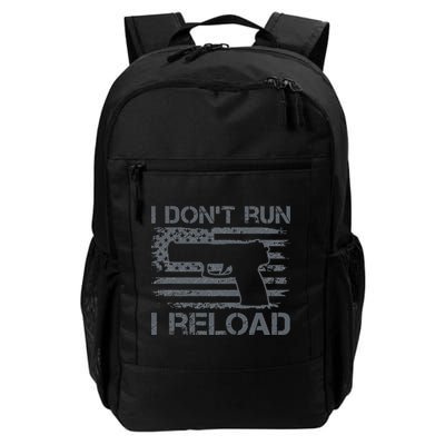 I Don't Run I Reload Pro Guns USA Flag Pistol Funny Gun Backpack