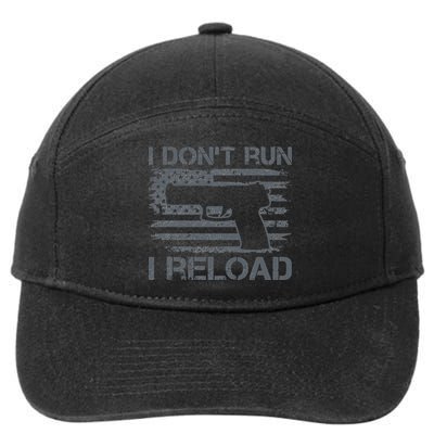 I Don't Run I Reload Pro Guns USA Flag Pistol Funny Gun 7-Panel Snapback Hat