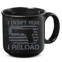 I Don't Run I Reload Pro Guns USA Flag Pistol Funny Gun 15oz Campfire Ceramic Mug