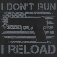 I Don't Run I Reload Pro Guns USA Flag Pistol Funny Gun 15oz Campfire Ceramic Mug
