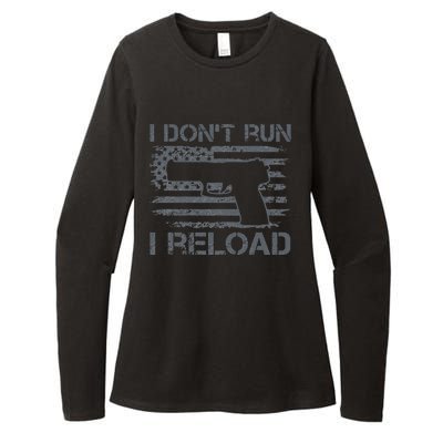 I Don't Run I Reload Pro Guns USA Flag Pistol Funny Gun Womens CVC Long Sleeve Shirt