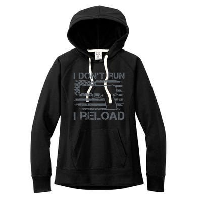 I Don't Run I Reload Pro Guns USA Flag Pistol Funny Gun Women's Fleece Hoodie