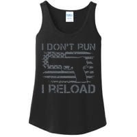 I Don't Run I Reload Pro Guns USA Flag Pistol Funny Gun Ladies Essential Tank