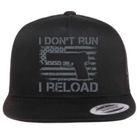 I Don't Run I Reload Pro Guns USA Flag Pistol Funny Gun Flat Bill Trucker Hat