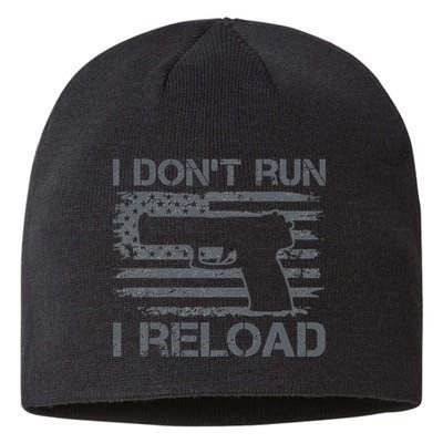 I Don't Run I Reload Pro Guns USA Flag Pistol Funny Gun Sustainable Beanie