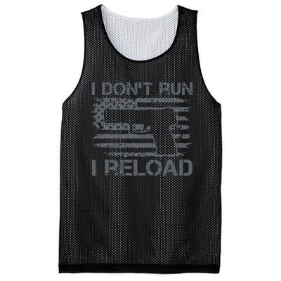 I Don't Run I Reload Pro Guns USA Flag Pistol Funny Gun Mesh Reversible Basketball Jersey Tank