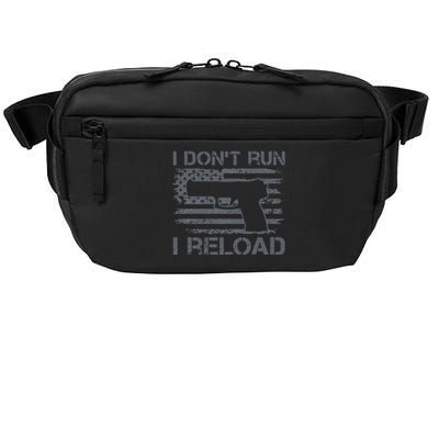 I Don't Run I Reload Pro Guns USA Flag Pistol Funny Gun Crossbody Pack