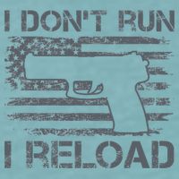 I Don't Run I Reload Pro Guns USA Flag Pistol Funny Gun Sueded Cloud Jersey T-Shirt