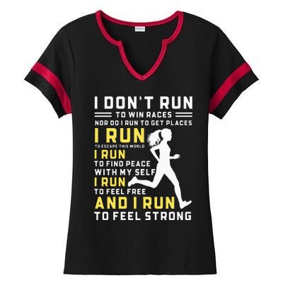 I Dont Run To Win Races Funny Running Women Runners Ladies Halftime Notch Neck Tee