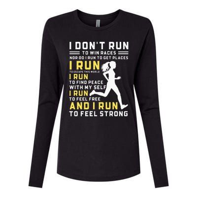 I Dont Run To Win Races Funny Running Women Runners Womens Cotton Relaxed Long Sleeve T-Shirt