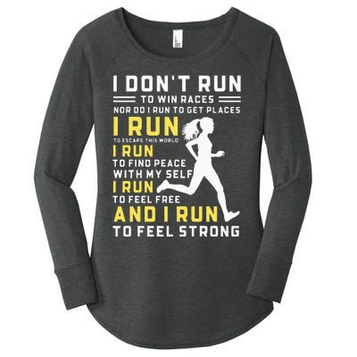 I Dont Run To Win Races Funny Running Women Runners Women's Perfect Tri Tunic Long Sleeve Shirt