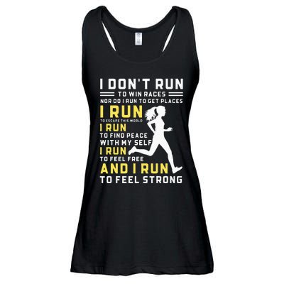 I Dont Run To Win Races Funny Running Women Runners Ladies Essential Flowy Tank