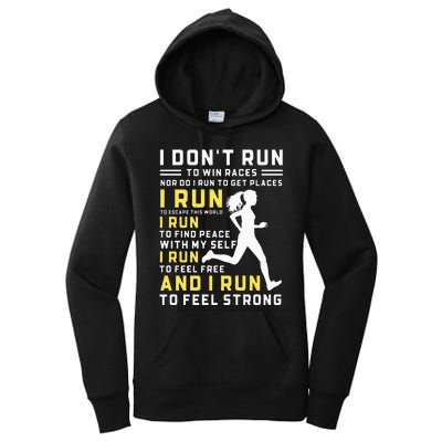 I Dont Run To Win Races Funny Running Women Runners Women's Pullover Hoodie