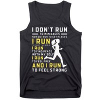 I Dont Run To Win Races Funny Running Women Runners Tank Top