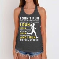 I Dont Run To Win Races Funny Running Women Runners Women's Knotted Racerback Tank