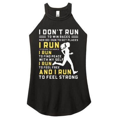 I Dont Run To Win Races Funny Running Women Runners Women's Perfect Tri Rocker Tank