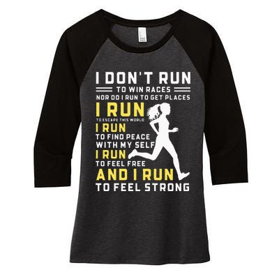 I Dont Run To Win Races Funny Running Women Runners Women's Tri-Blend 3/4-Sleeve Raglan Shirt