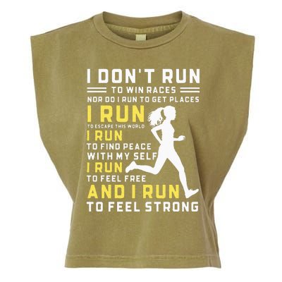 I Dont Run To Win Races Funny Running Women Runners Garment-Dyed Women's Muscle Tee