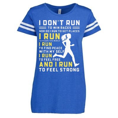 I Dont Run To Win Races Funny Running Women Runners Enza Ladies Jersey Football T-Shirt