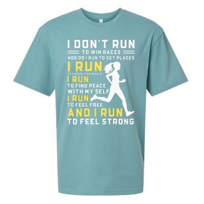 I Dont Run To Win Races Funny Running Women Runners Sueded Cloud Jersey T-Shirt