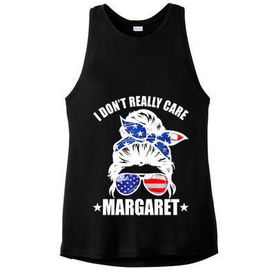I Dont Really Care Margaret Minimalist Jd Vance Messy Bun White Ladies PosiCharge Tri-Blend Wicking Tank
