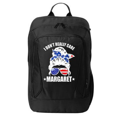 I Dont Really Care Margaret Minimalist Jd Vance Messy Bun White City Backpack