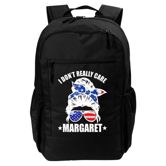 I Dont Really Care Margaret Minimalist Jd Vance Messy Bun White Backpack