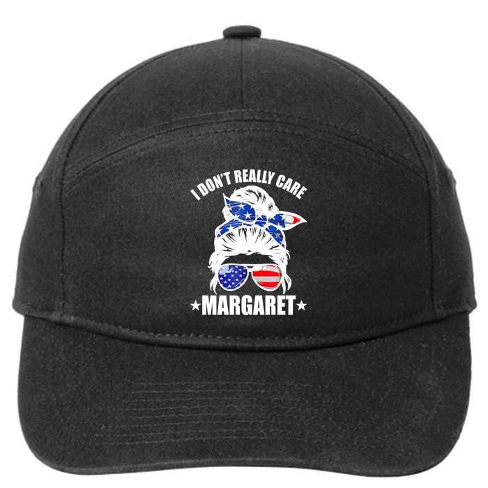 I Dont Really Care Margaret Minimalist Jd Vance Messy Bun White 7-Panel Snapback Hat