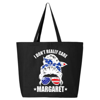 I Dont Really Care Margaret Minimalist Jd Vance Messy Bun White 25L Jumbo Tote