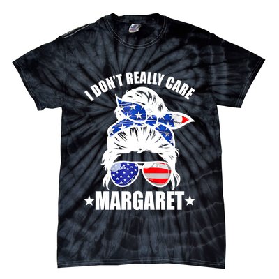 I Dont Really Care Margaret Minimalist Jd Vance Messy Bun White Tie-Dye T-Shirt