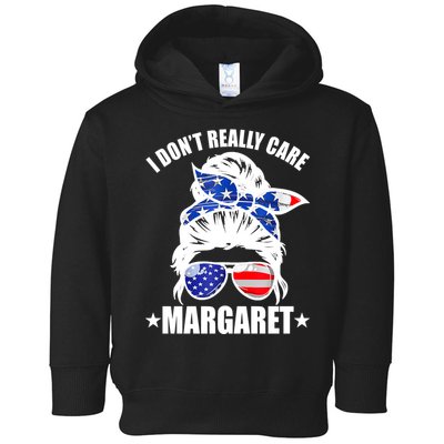 I Dont Really Care Margaret Minimalist Jd Vance Messy Bun White Toddler Hoodie