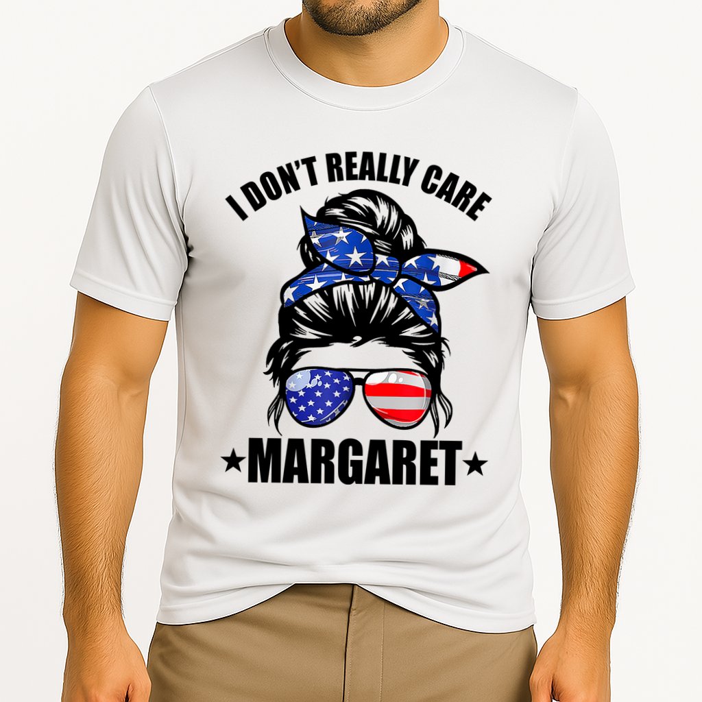 I Dont Really Care Margaret Minimalist Jd Vance Messy Bun White Performance Shirt