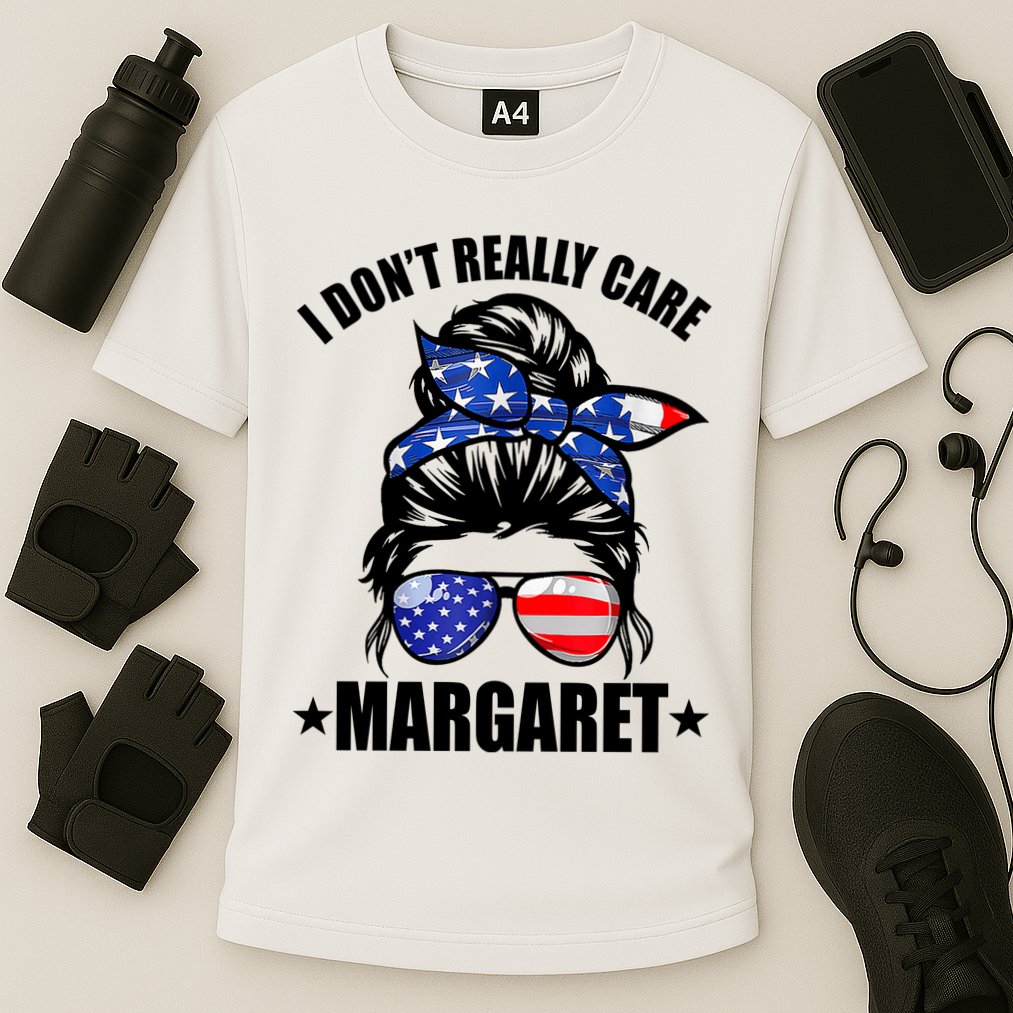 I Dont Really Care Margaret Minimalist Jd Vance Messy Bun White Performance Shirt
