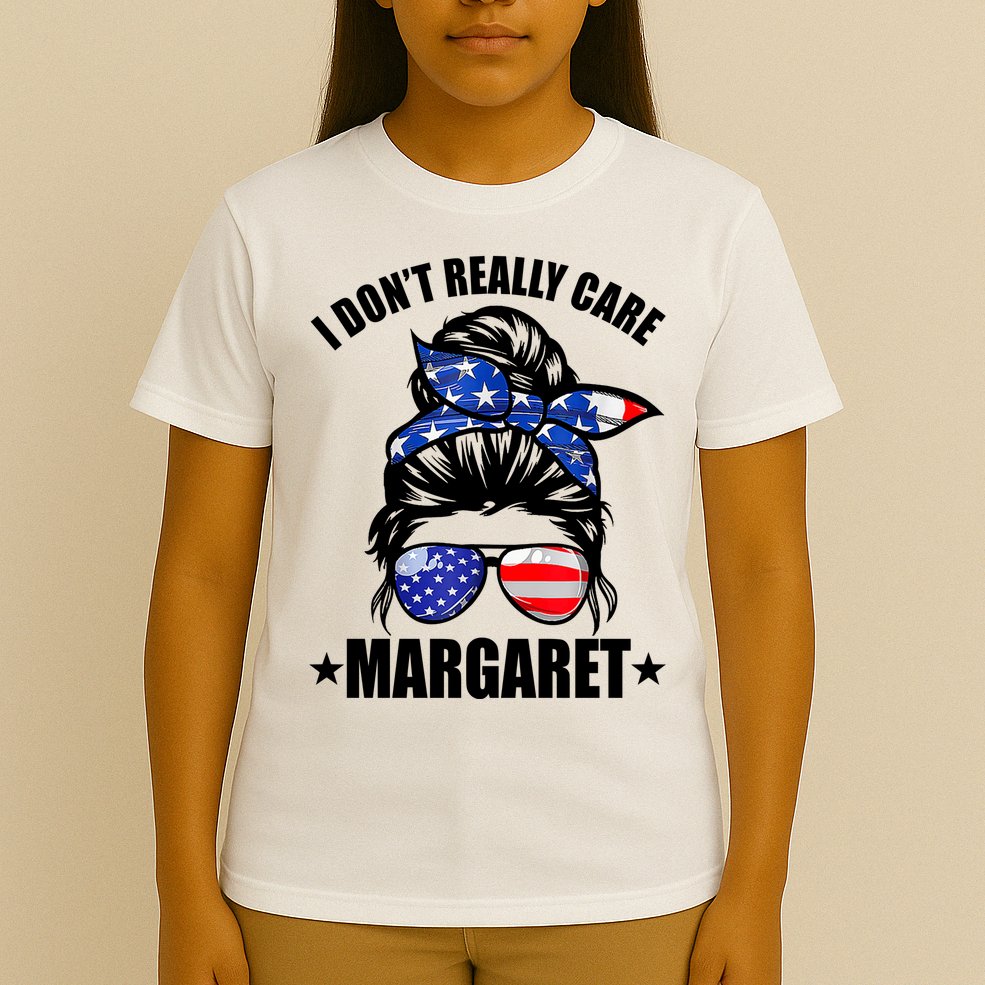 I Dont Really Care Margaret Minimalist Jd Vance Messy Bun White T-Shirt