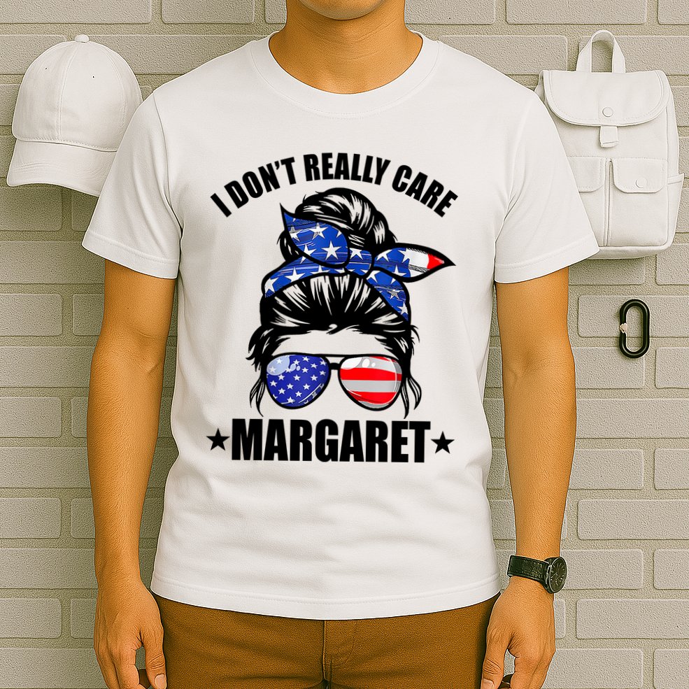 I Dont Really Care Margaret Minimalist Jd Vance Messy Bun White T-Shirt