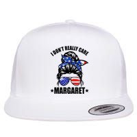 I Dont Really Care Margaret Minimalist Jd Vance Messy Bun White Flatbill Hat