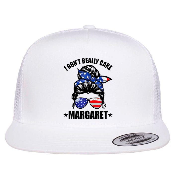 I Dont Really Care Margaret Minimalist Jd Vance Messy Bun White Flatbill Hat