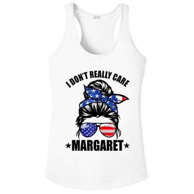 I Dont Really Care Margaret Minimalist Jd Vance Messy Bun White Ladies PosiCharge Competitor Racerback Tank