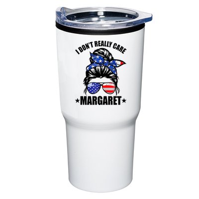 I Dont Really Care Margaret Minimalist Jd Vance Messy Bun White Tumbler