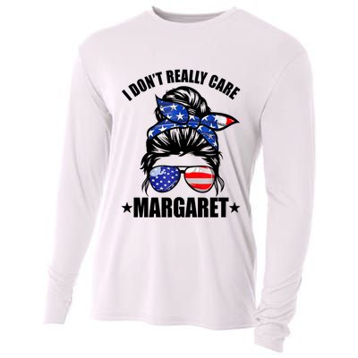 I Dont Really Care Margaret Minimalist Jd Vance Messy Bun White Cooling Performance Long Sleeve Crew