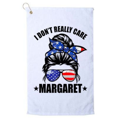 I Dont Really Care Margaret Minimalist Jd Vance Messy Bun White Golf Towel