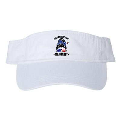 I Dont Really Care Margaret Minimalist Jd Vance Messy Bun White Visor