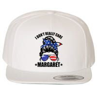 I Dont Really Care Margaret Minimalist Jd Vance Messy Bun White Wool Snapback Cap