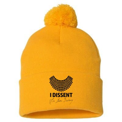 I Dissent Rbg Ruth Bader Ginsburg Rights Equality Pom Pom 12in Knit Beanie