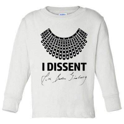 I Dissent Rbg Ruth Bader Ginsburg Rights Equality Toddler Long Sleeve Shirt