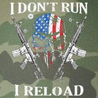I don't Run I Reload Gun Rights AR 15 Skull American Flag Legacy Tie Dye Trucker Hat