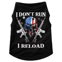 I don't Run I Reload Gun Rights AR 15 Skull American Flag Doggie Tank