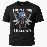 I don't Run I Reload Gun Rights AR 15 Skull American Flag Performance Shirt