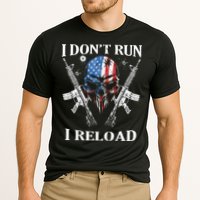 I don't Run I Reload Gun Rights AR 15 Skull American Flag Performance Shirt